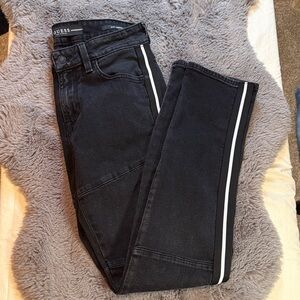 GUESS Black Jeans with White Stripe